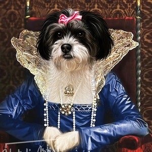 Custom Royal Pet Portrait, Renaissance Dog Painting, Pet Lovers Gift, Royal Portrait, Pet Portrait gift, Animal painting