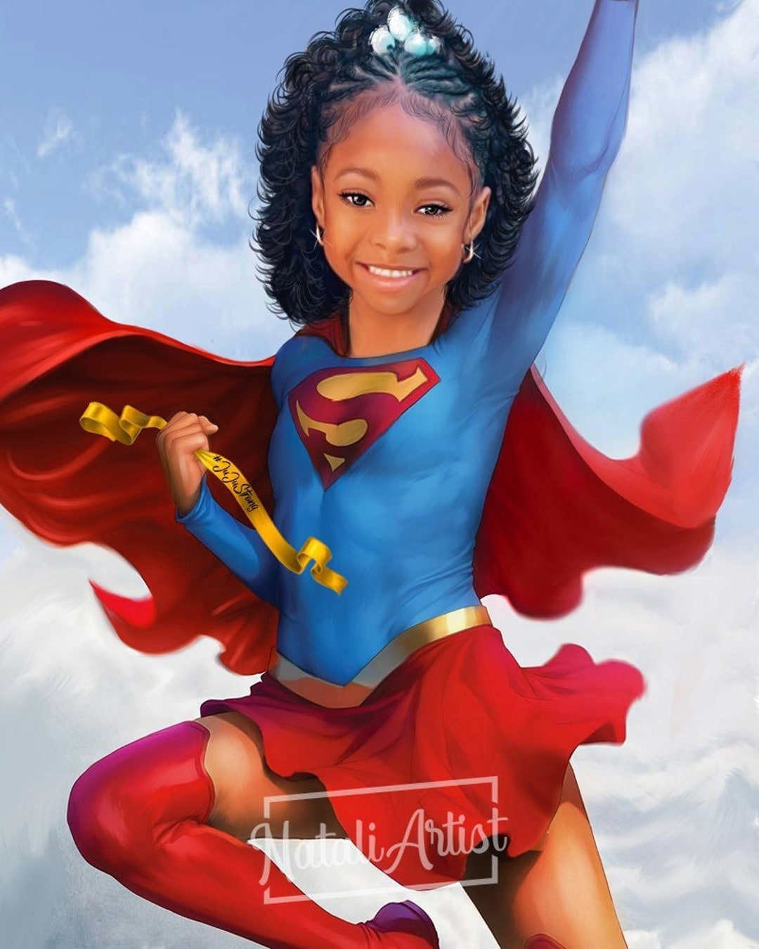 Ritratto personalizzato di un supereroe dalla tua foto Stampe