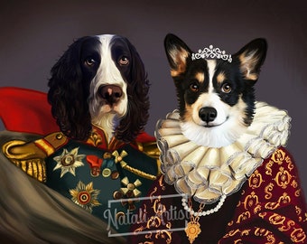 Pet Lover Gift, Dog gifts for owners, Custom Renaissance Pet, Custom Royal Pet Portrait , Classic Pet Portrait, Unique Gift