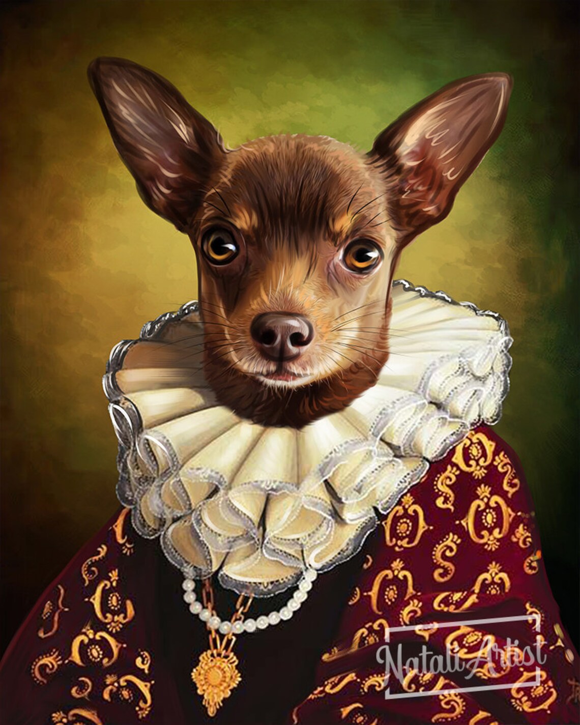 CUSTOM Royal Pet Portrait Painting Personalized Regal Style - Etsy