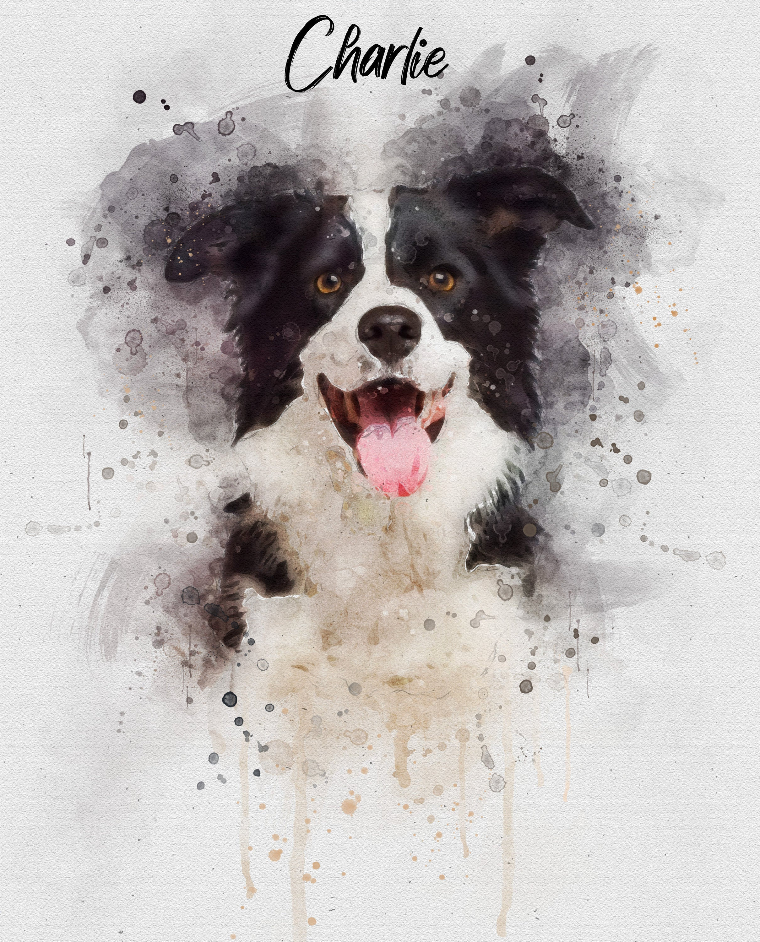 Watercolor dog sale portrait