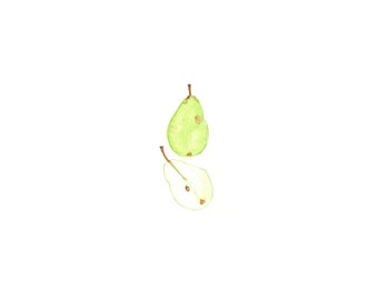 Pear, Water Color Painting, Digital Download Print, Kitchen Room and  Dining Room, Printable Art