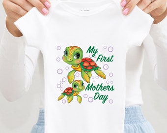 My First Mother’s Day Onesies® Kids Toddler Shirt, Sea Turtle Baby Clothes, 1st Mothers Day Baby Outfit, Infant Bodysuit, Newborn Baby Gift