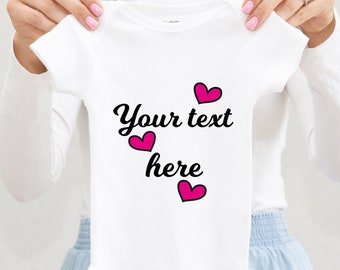 Personalized Baby Girl Onesies® Custom Text Toddler Shirt, Customized Baby Clothes Newborn Girl Coming Home Outfit Custom Infant Outfit Gift