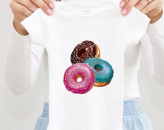 Donuts Baby Onesie® Kids Toddler Shirt, Donut Baby Clothes, Newborn Baby Outfit, Food Infant Bodysuit, Baby Shower Gift, Baby Announcement