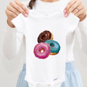 Donuts Baby Onesie® Kids Toddler Shirt, Donut Baby Clothes, Newborn Baby Outfit, Food Infant Bodysuit, Baby Shower Gift, Baby Announcement