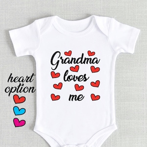 Grandma Loves Me Baby Onesie® Toddler Shirt, Nana Baby Clothes, Grandparents Gift for New Baby Outfit, Pregnancy Announcement Newborn Onesie