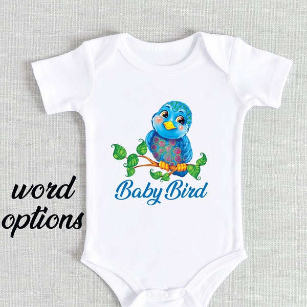 Baby Bird Onesie®, Toddler Shirt, Blue Bird Baby Clothes, Cute Baby Boy Onesie, Mom Newborn Baby Gift, Infant Bodysuit, Coming Home Outfit