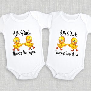 Twin Baby Onesies® Oh Duck There&#39;s Two Of Us Baby Twin Clothes, Funny Kids Toddler Shirt, Best Friend Twin Onesies, Matching Twin Outfits