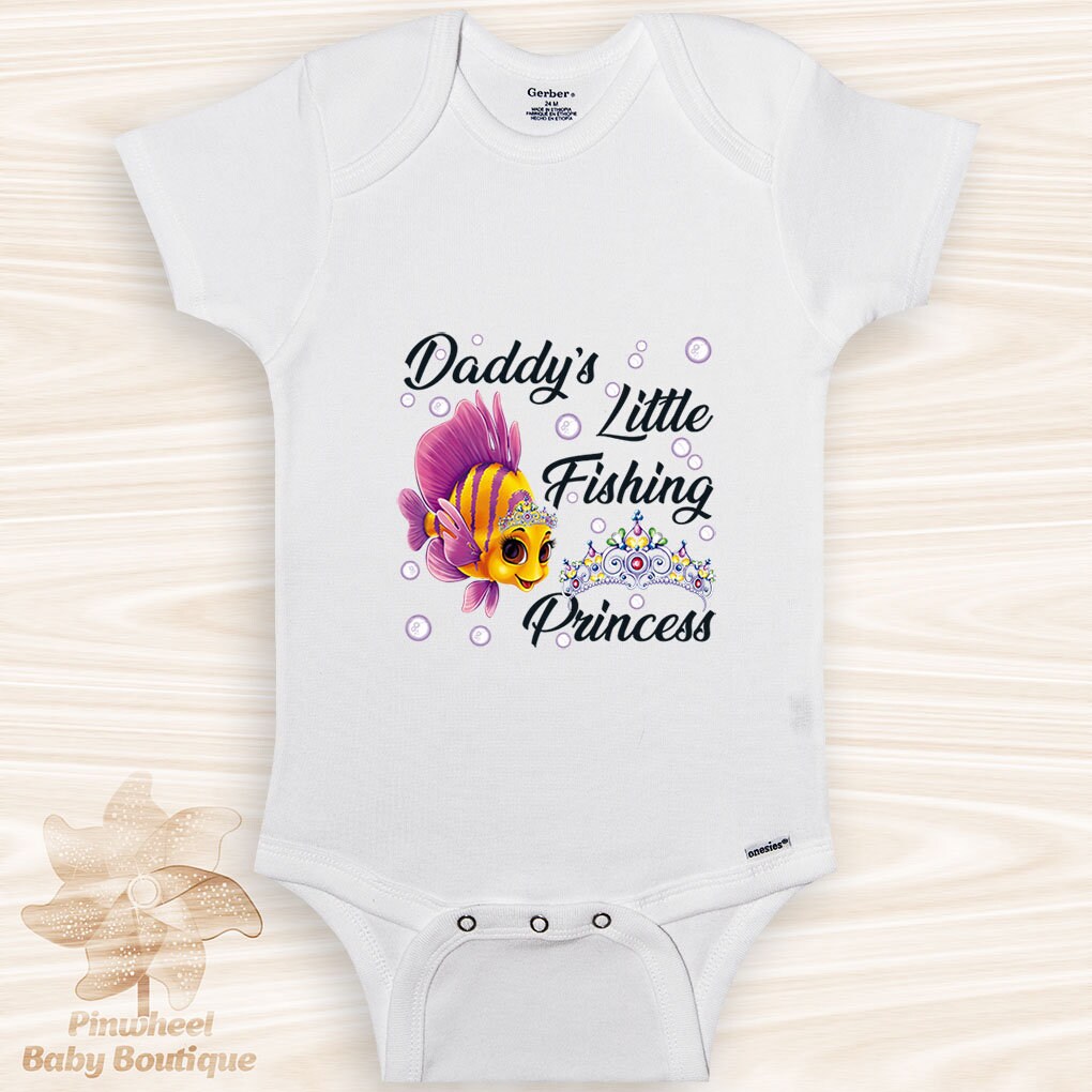 Princess Onesie Baby Girl Clothes Daddy S Little Fishing Etsy