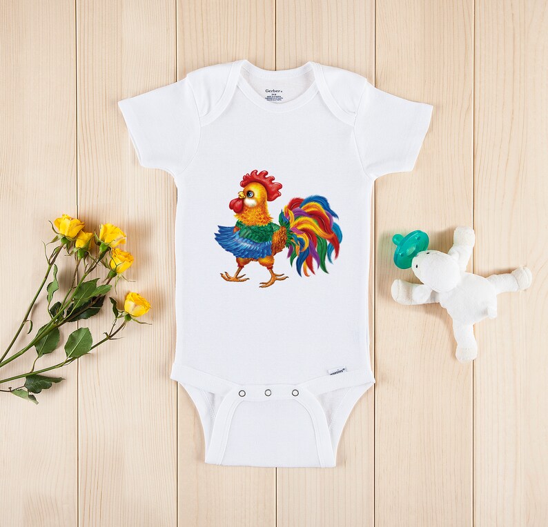 Farm Animal Onesie® Rooster Onesie Farm Baby Clothes Etsy
