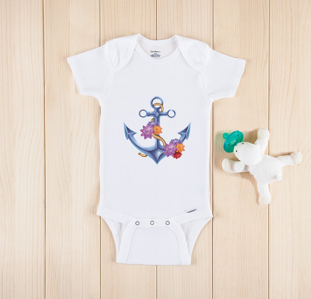 Anchor Onesie® Baby Girl Onesie Nautical Baby Girl Clothes Etsy