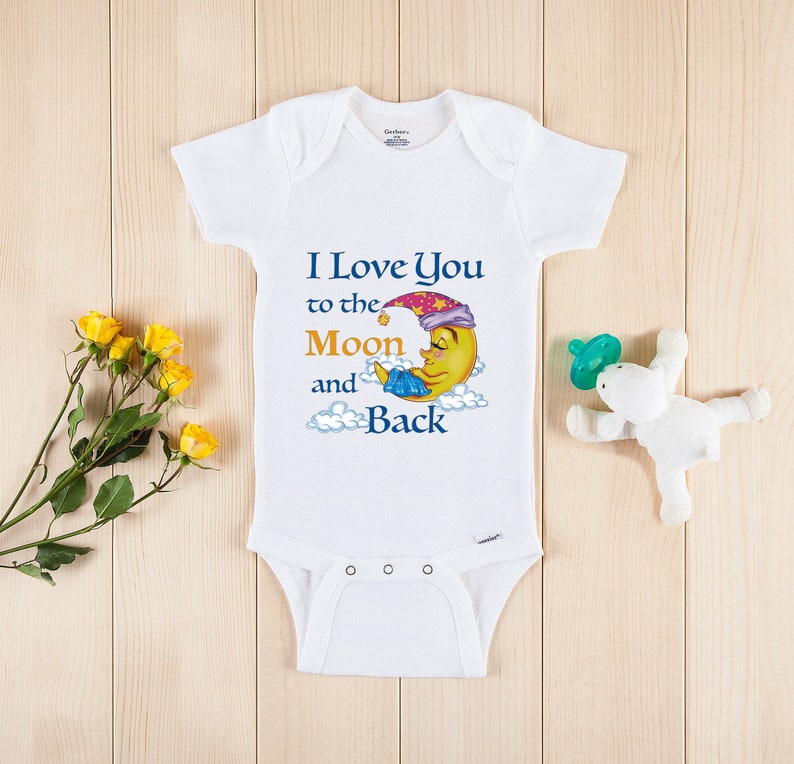 I Love You To The Moon And Back Onesie\u00ae Moon Onesie Moon Baby Clothes Baby Shower Gift Love Onesie Newborn Baby Outfit Toddler Moon Shirt