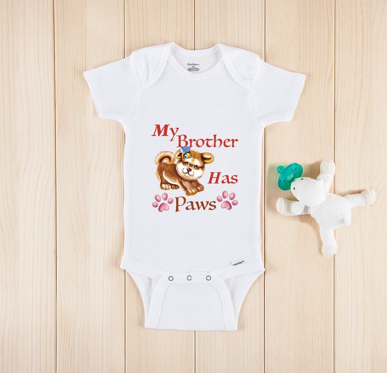 My Brother Has Paws Onesie® Dog Onesie Funny Baby Onesie Etsy