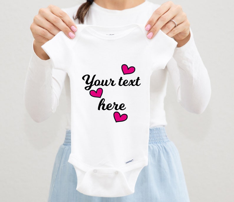 Personalized Baby Girl Onesies® Custom Text Toddler Shirt, Customized Baby Clothes Newborn Girl Coming Home Outfit Custom Infant Outfit Gift image 1