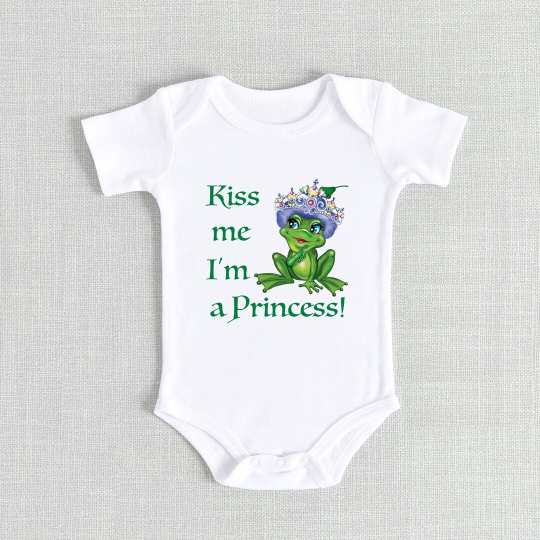 Funny Baby Girl Onesie® Kiss Me Im a Princess Frog Toddler Etsy
