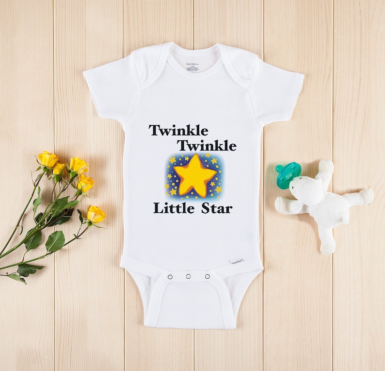 Personalised Long Sleeve Baby Vest Twinkle Twinkle Little Star Newborn Gift Boys