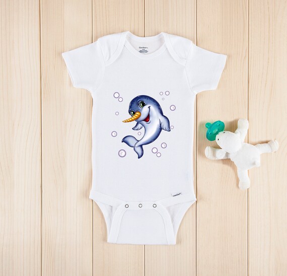 narwhal onesie baby