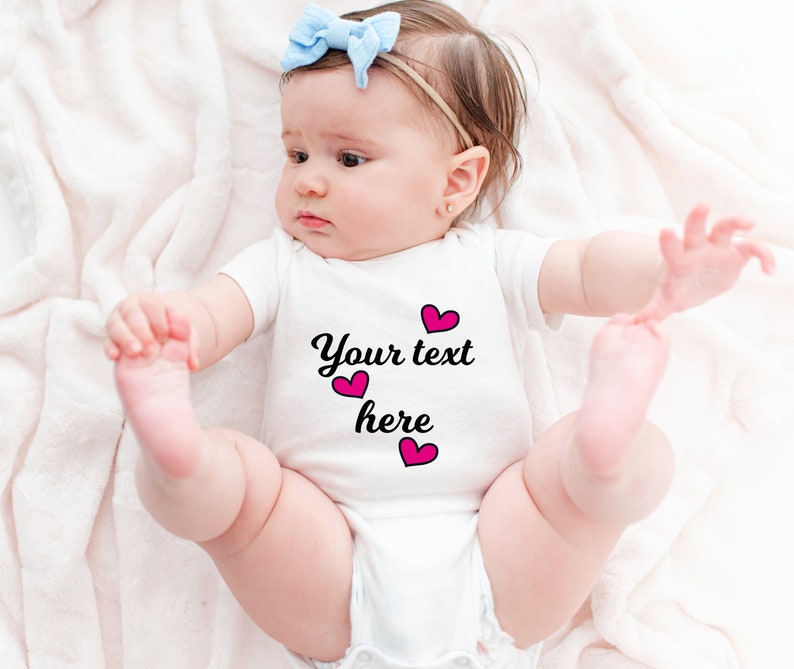 Personalized Baby Girl Onesies® Custom Text Toddler Shirt, Customized Baby Clothes Newborn Girl Coming Home Outfit Custom Infant Outfit Gift image 4