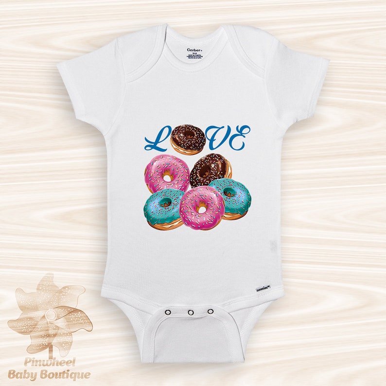 Donut Themed Baby Shower Gift Toddler Donut Shirt Kids Shirt Food Onesie Love Onesie Donuts Onesie\u00ae Donut Baby Clothes Donut Baby Outfit