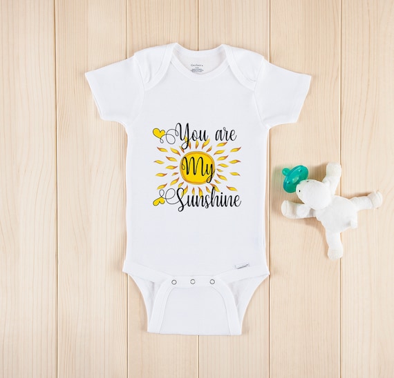 You Are My Sunshine Baby Onesie Floral Baby T-Shirt New Mom Gift Sunflower Baby Bodysuit Baby Shower Gift