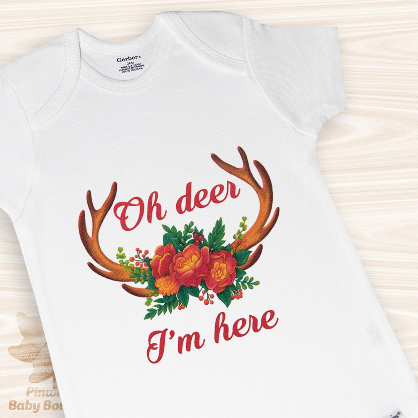 Oh Deer Im Here Onesie® Baby Girl Clothes Deer Onesie Antler Etsy