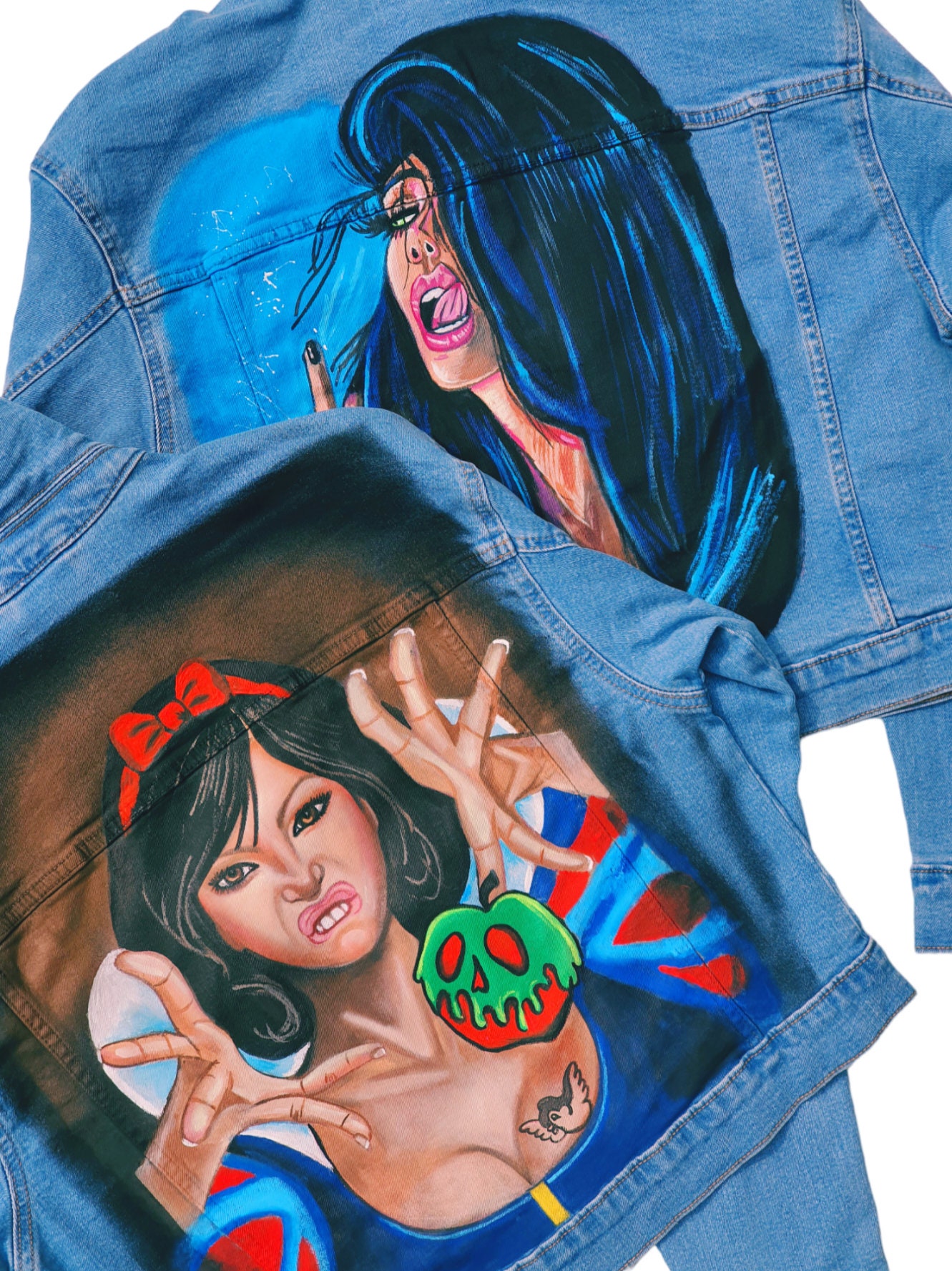 Jeans Dipinti Giubbino Jeans Disegnati A Mano Giacca Di Jeans