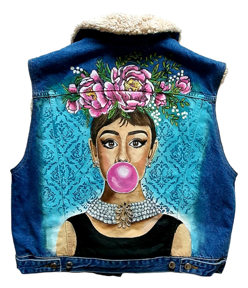 Hand Painted Denim Jacket Etsy
