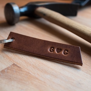 Leather Keychain | Keyfob in Natural | FULL GRAIN Leather Key Ring | Personalized | 100% HANDMADE
