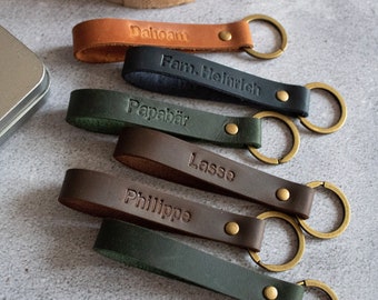 Leather Keyfob | Keyfobs in many colors | genuine Leather Antique vintage style | Personalized | 100% HANDMADE