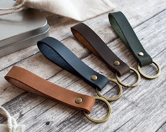 Llavero de cuero personalizado con grabado, llavero estilo vintage, idea de regalo para mujer y hombre 100% hecho a mano TOP