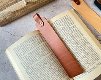 Marcapáginas de cuero con grabado, piel de vacuno, ratones de biblioteca, lectura, libros, escuela, material de oficina, regalo para lectores, 100% hecho a mano, personalizado