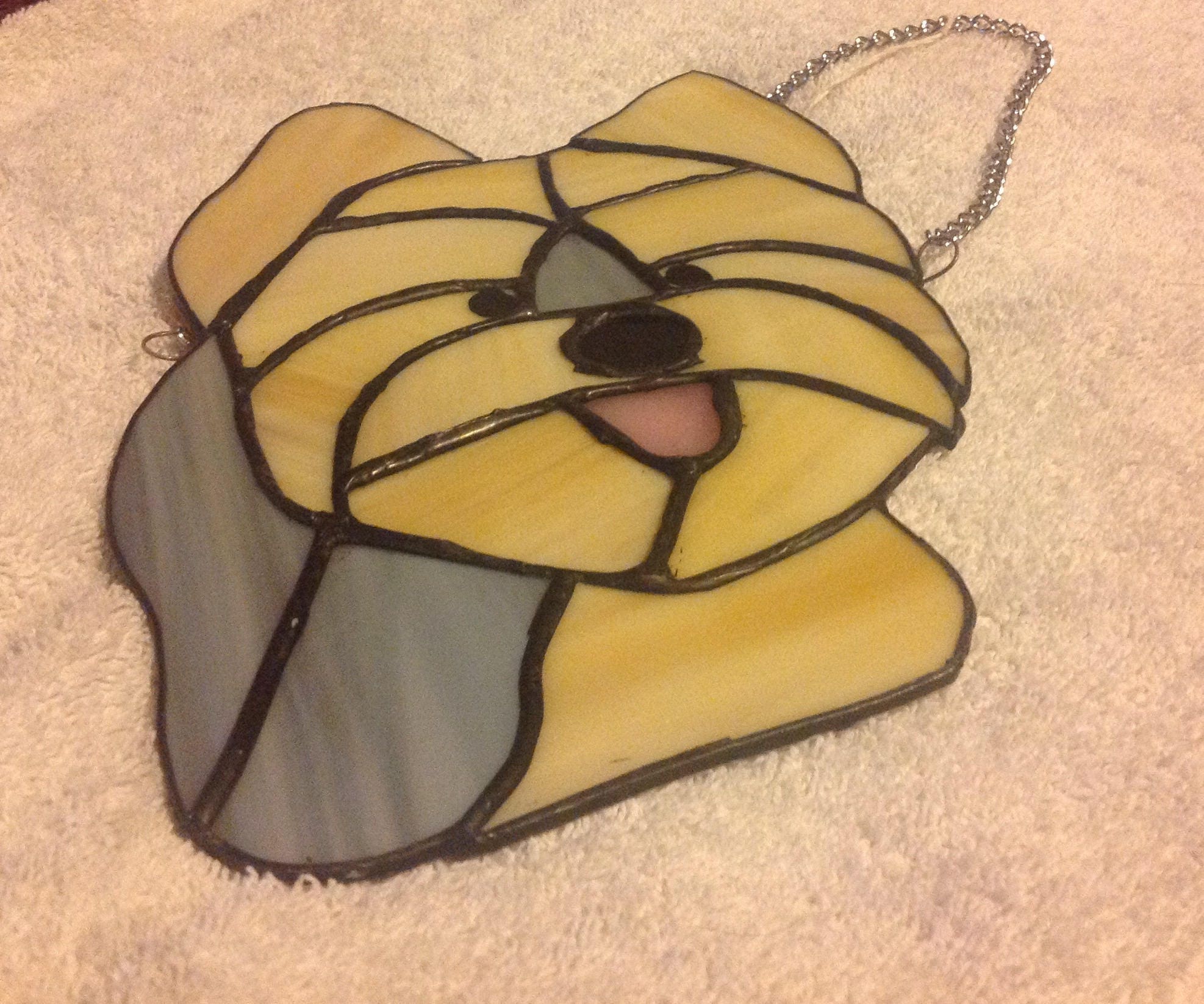 Yorkshire Terrier Stained Glass Suncatcher Etsy