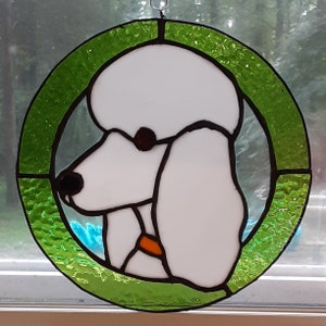 Stained glass Poodle Suncatcher