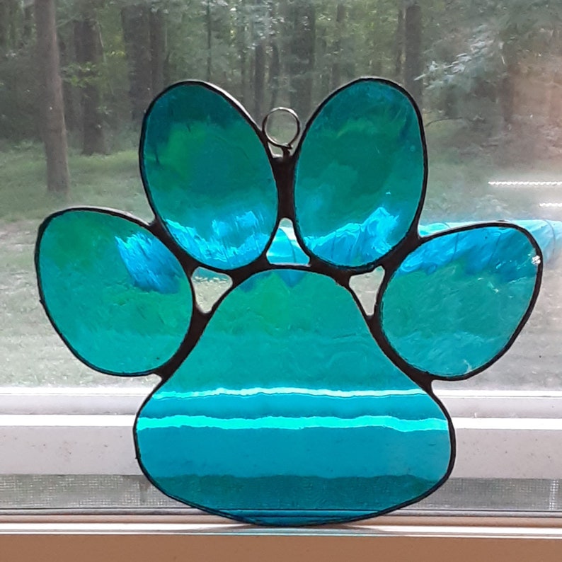 Stained Glass Paw Print - Etsy