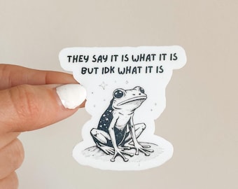 It is What It Is and IDK What It Is Sticker Funny Frog Sticker Unhinged Sticker Autism Meme Funny Dumb Sticker Weirdcore Stupid Stickers