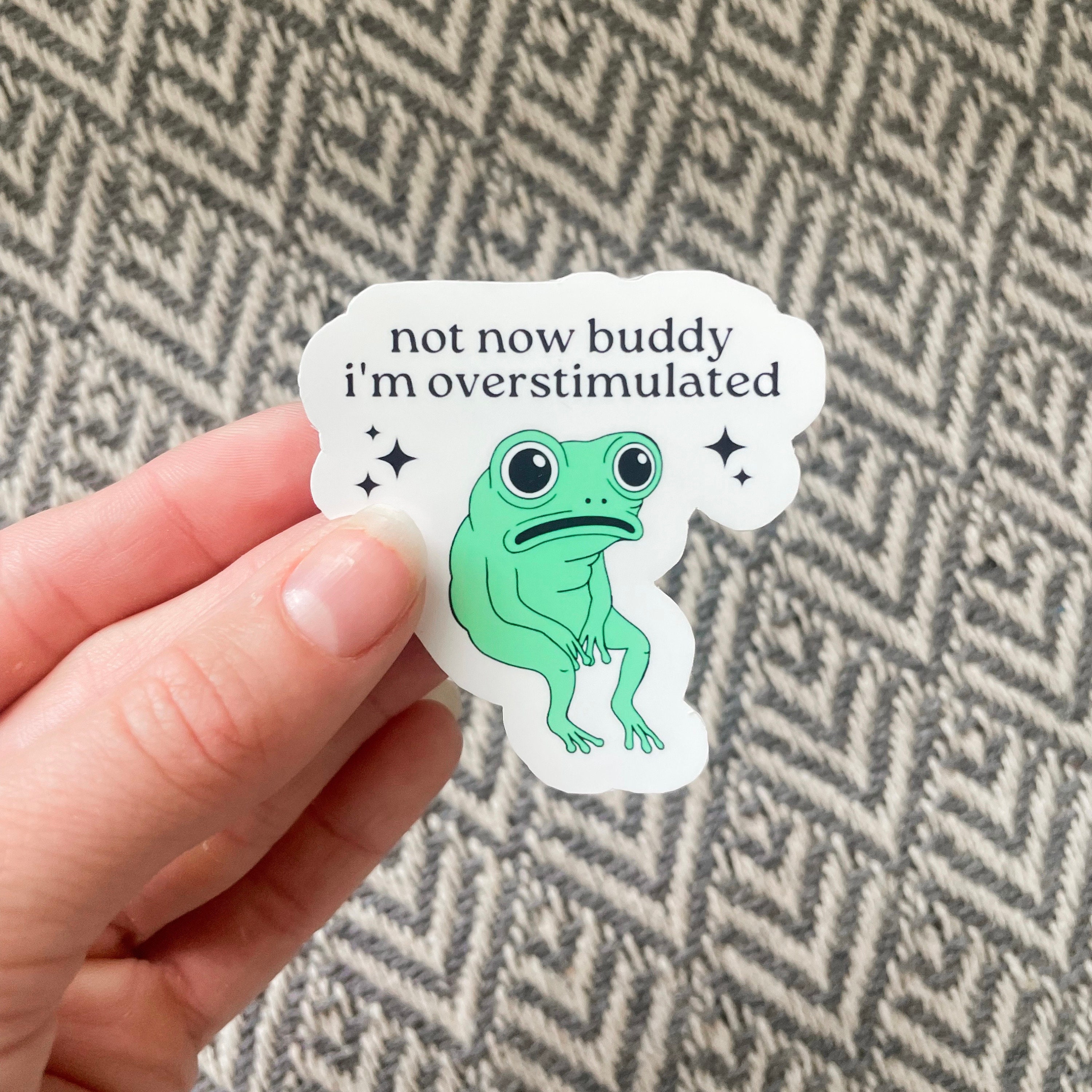 Not Now Buddy I'm Overstimulated Sticker Autism ADHD Anxiety Frog ...