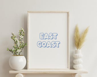 East Coast Print East Coast Wall Art Beachy Prints Beachy Room Decor Coastal Beachy Wall Art Surf Print Digital Download Printable Art