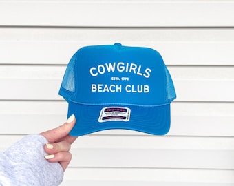 Cowgirls Beach Club Trucker Hat Coastal Cowgirl Hat Trucker Foam Beach Cowgirl Hat Ocean Inspired Western Trucker Hat Summer Gift Cowgirl