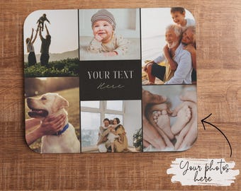Personalisierte Foto-Collage Maus Pad Individuelle Maus Pad Cubicle Decor Geschenk für Coworker Office Custom Schreibtisch Geschenk für Mama Papa Geschwister Freund