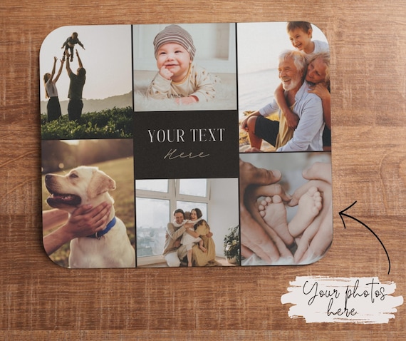 Personalized Photo Collage Mouse Pad Custom Mouse Pad Cubicle Decor Gift for Coworker Office Custom Desk Gift for Mom Dad Sibling Friend