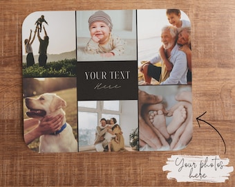 Personalized Photo Collage Mouse Pad Custom Mouse Pad Cubicle Decor Gift for Coworker Office Custom Desk Gift for Mom Dad Sibling Friend
