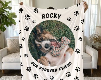 Pet Memorial Blanket Pet Photo Blanket Customizable Blanket Custom Cat Blanket Memorial Dog Blanket Pet Sympathy Gift Loss of Pet Blanket