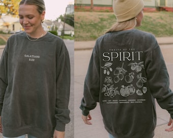Sudadera Fruto del Espíritu Regalos cristianos Sudadera religiosa Sudadera Escritura Jesús Sudadera Espíritu Santo Adoración Colores cómodos Cuello redondo