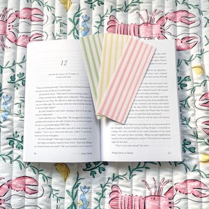 Striped Bookmark Set Vintage Spring Bookmark Set Colorful Book Lover Gift for Readers