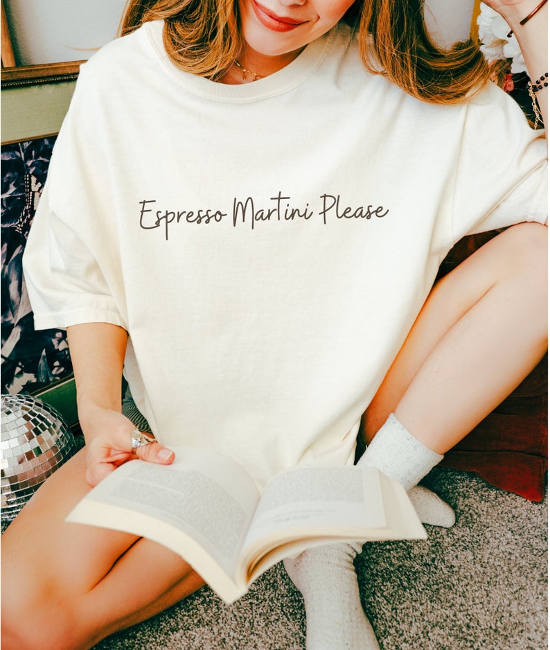 Espresso Martini Please t-shirt Vintage Retro Preppy Stuff Comfort Colors Estetisk Cocktail-t-shirt Espresso Martini Tini Time Tee bild 4