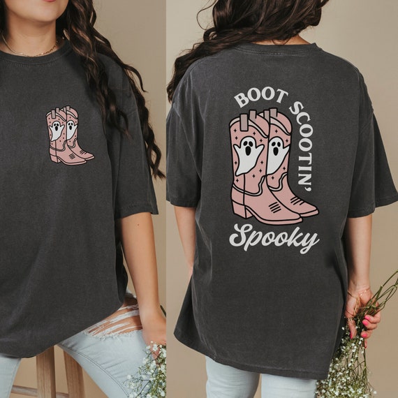 Boot Scootin Spooky Shirt Cowboy Ghost Wild West Halloween Shirt Vintage Western Ghost Trendy Halloween Shirt Spooky Comfort Colors Shirt
