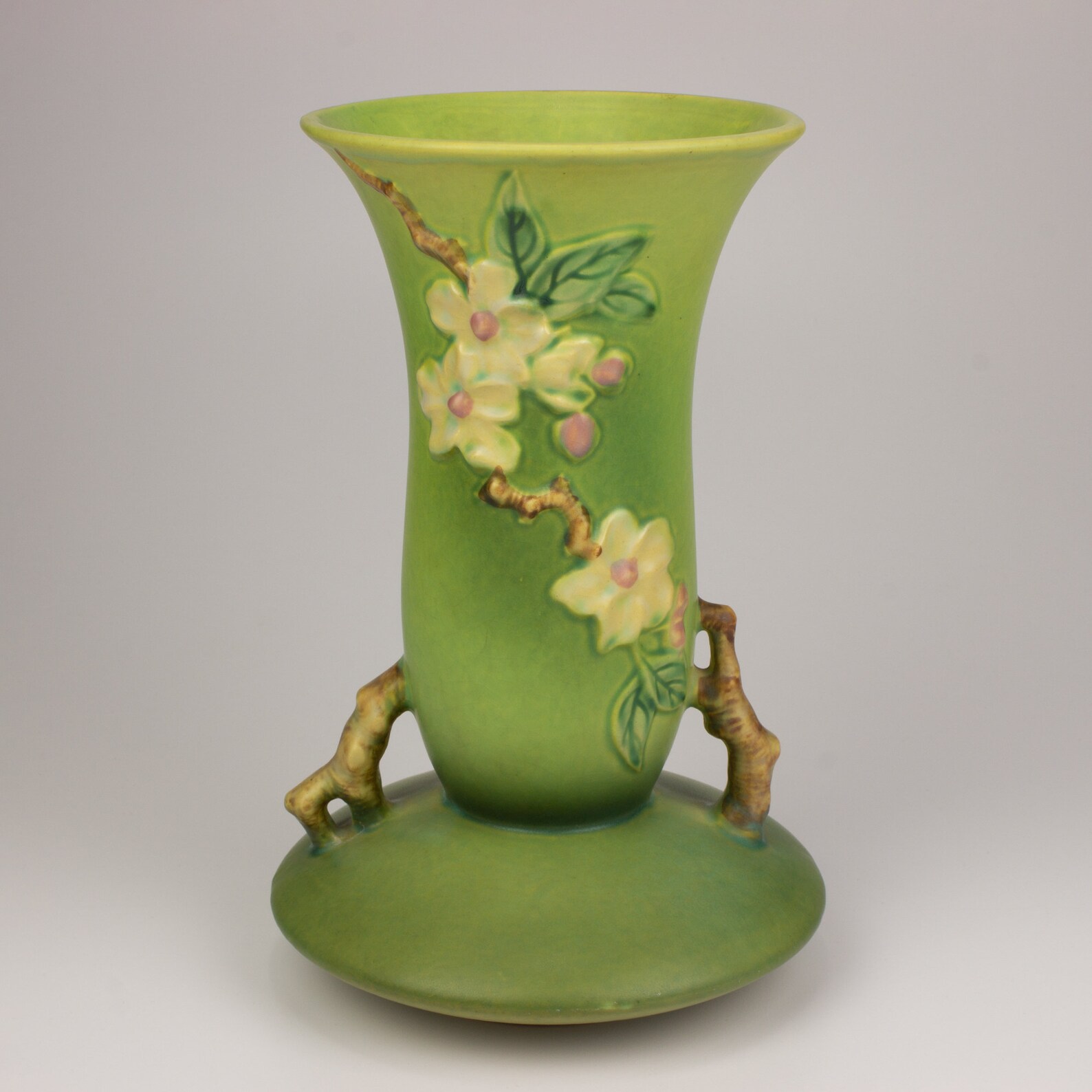 Roseville Pottery Apple Blossom Vase Shape 38810 Apple Etsy