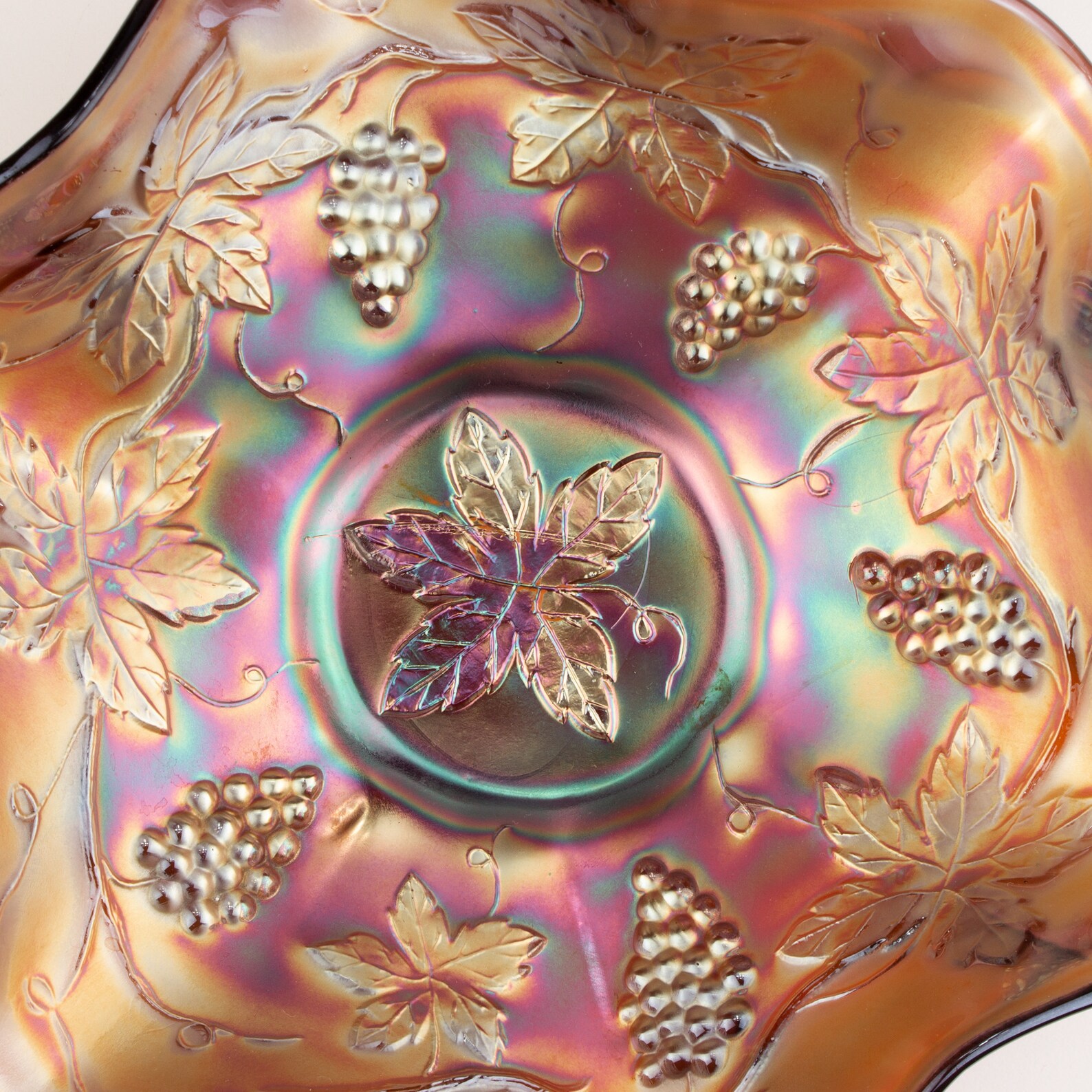 Fenton Vintage Pattern grapes & Leaves Carnival Glass Etsy