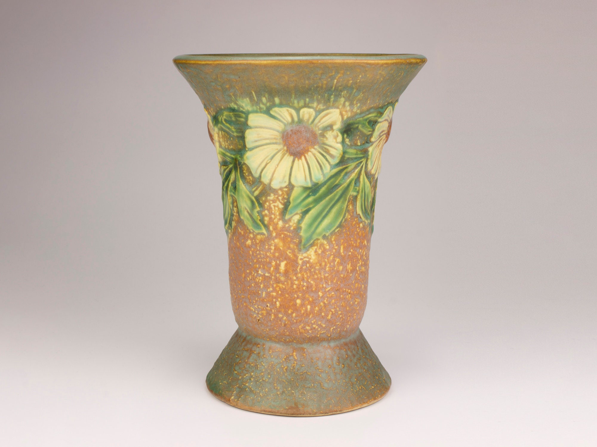 Roseville Pottery Dahlrose Vase Shape 3618 Etsy